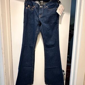 True Religion Blue Flare Wide Leg Jeans